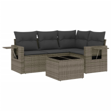 vidaXL 5 részes szürke polyrattan kerti ülőgarnitúra párnákkal (3220119) kerti bútor