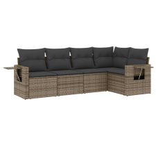 vidaXL 5 részes szürke polyrattan kerti ülőgarnitúra párnákkal (3220129) kerti bútor