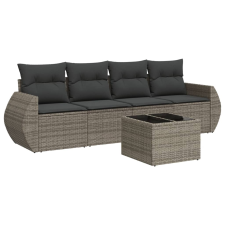 vidaXL 5 részes szürke polyrattan kerti ülőgarnitúra párnákkal (3221089) kerti bútor