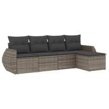 vidaXL 5 részes szürke polyrattan kerti ülőgarnitúra párnákkal (3221289) kerti bútor