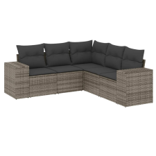 vidaXL 5 részes szürke polyrattan kerti ülőgarnitúra párnákkal (3222549) kerti bútor