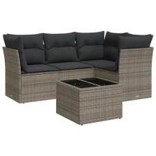 vidaXL 5 részes szürke polyrattan kerti ülőgarnitúra párnákkal (3249429) kerti bútor