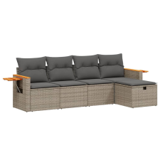 vidaXL 5 részes szürke polyrattan kerti ülőgarnitúra párnákkal (3265505) kerti bútor