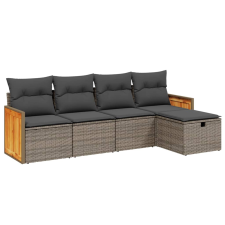 vidaXL 5 részes szürke polyrattan kerti ülőgarnitúra párnákkal (3265722) kerti bútor