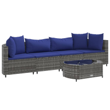 vidaXL 5 részes szürke polyrattan kerti ülőgarnitúra párnákkal (3308375) kerti bútor