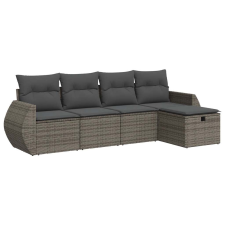 vidaXL 5 részes szürke polyrattan kerti ülőgarnitúra párnákkal (3325566) kerti bútor