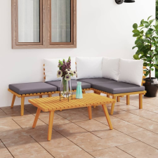 vidaXL 5 részes tömör akácfa kerti ülőgarnitúra párnákkal kerti bútor