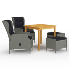 vidaXL 5 részes világosszürke kerti étkezőgarnitúra kerti bútor