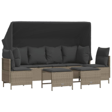 vidaXL 5 részes világosszürke polyrattan kerti ülőgarnitúra párnákkal kerti bútor