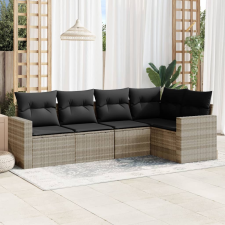 vidaXL 5 részes világosszürke polyrattan kerti ülőgarnitúra párnákkal kerti bútor