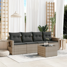 vidaXL 5 részes világosszürke polyrattan kerti ülőgarnitúra párnákkal kerti bútor