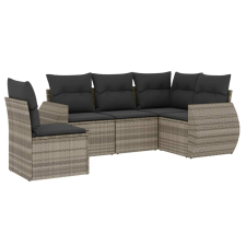 vidaXL 5 részes világosszürke polyrattan kerti ülőgarnitúra párnákkal (3221371) kerti bútor