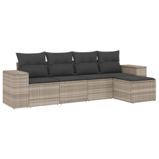 vidaXL 5 részes világosszürke polyrattan kerti ülőgarnitúra párnákkal (3222491) kerti bútor
