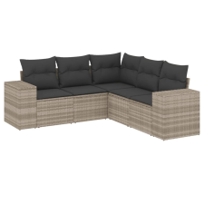 vidaXL 5 részes világosszürke polyrattan kerti ülőgarnitúra párnákkal (3222551) kerti bútor