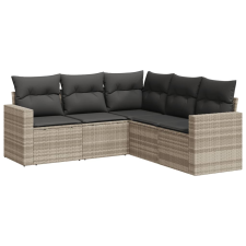 vidaXL 5 részes világosszürke polyrattan kerti ülőgarnitúra párnákkal (3251289) kerti bútor
