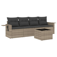 vidaXL 5 részes világosszürke polyrattan kerti ülőgarnitúra párnákkal (3252229) kerti bútor