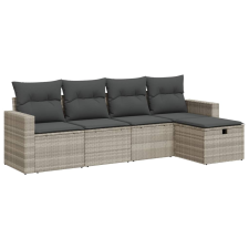 vidaXL 5 részes világosszürke polyrattan kerti ülőgarnitúra párnákkal (3325368) kerti bútor