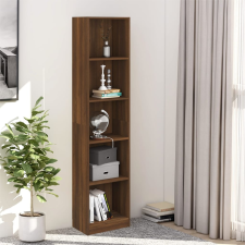 vidaXL 5-szintes barna tölgyszínű fa könyvszekrény 40 x 24 x 175 cm bútor