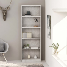 vidaXL 5-szintes betonszürke forgácslap könyvszekrény 60 x 24 x 175 cm bútor