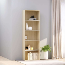 vidaXL 5-szintes fehér és sonoma forgácslap könyvszekrény 60x30x189 cm bútor