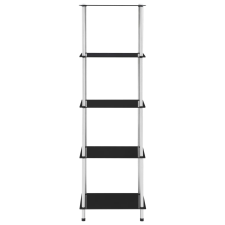 vidaXL 5 szintes fekete edzett üveg polc 40 x 40 x 130 cm (249511) bútor