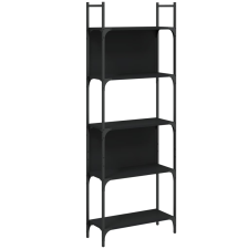 vidaXL 5 szintes fekete szerelt fa könyvespolc 60,5x24x166,5 cm (838863) bútor