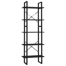 vidaXL 5 szintes fekete szerelt fa könyvszekrény 60 x 30 x 175 cm (3081979) bútor