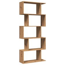 vidaXL 5 szintes kézműves tölgy fa elválasztó könyvespolc 70x24x161 cm (858101) bútor
