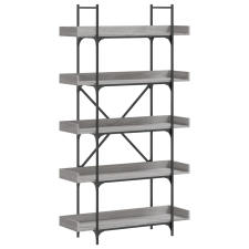 vidaXL 5-szintes szürke sonoma szerelt fa könyvespolc 100x33x180,5 cm (837700) bútor