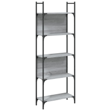 vidaXL 5 szintes szürke sonoma szerelt fa könyvespolc 60,5x24x166,5 cm (838866) bútor