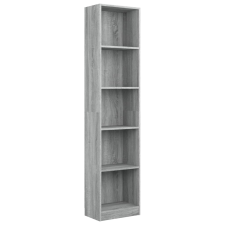 vidaXL 5-szintes szürke sonoma szerelt fa könyvszekrény 40x24x175 cm (816069) bútor