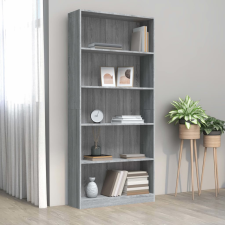 vidaXL 5-szintes szürke sonoma szerelt fa könyvszekrény 80x24x175 cm bútor