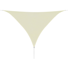 vidaXL 5x5x5 m krém HDPE háromszög napernyő kerti bútor