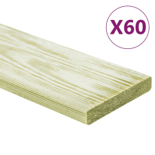 vidaXL 60 db impregnált tömör fenyőfa padlódeszka 7,2 m² 1 m járólap