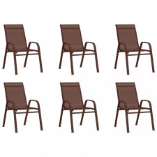 vidaXL 6 db barna textilén rakásolható kerti szék kerti bútor