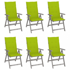 vidaXL 6 db dönthető tömör akácfa kerti szék párnával kerti bútor