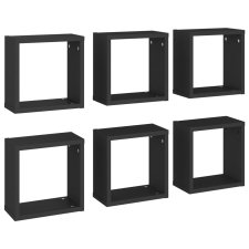 vidaXL 6 db fekete fali kockapolc 30 x 15 x 30 cm (807003) bútor
