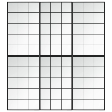 vidaXL 6 db fekete fém fali tükör 100x60 cm (3189038) bútor