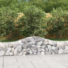 vidaXL 6 db íves horganyzott vas gabion kosár 200x30x40/60 cm kerti tárolás