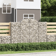 vidaXL 6 db íves horganyzott vas gabion kosár 200x50x140/160 cm kerti tárolás