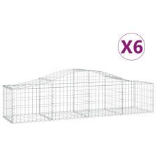 vidaXL 6 db íves horganyzott vas gabion kosár 200x50x40/60 cm (3145581) kerti tárolás