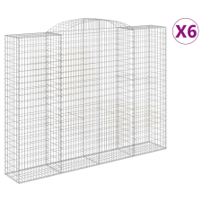 vidaXL 6 db íves horganyzott vas gabion kosár 300x50x220/240 cm (3146813) kerti tárolás