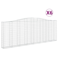 vidaXL 6 db íves horganyzott vas gabion kosár 400x30x140/160 cm (3145856) kerti tárolás