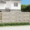 vidaXL 6 db íves horganyzott vas gabion kosár 400x30x180/200 cm