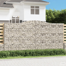 vidaXL 6 db íves horganyzott vas gabion kosár 400x30x200/220 cm kerti tárolás