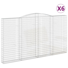 vidaXL 6 db íves horganyzott vas gabion kosár 400x30x220/240 cm (3146948) kerti tárolás