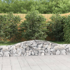 vidaXL 6 db íves horganyzott vas gabion kosár 400x30x40/60 cm kerti tárolás