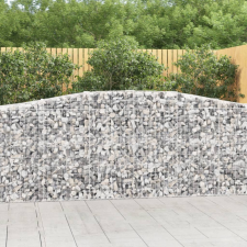 vidaXL 6 db íves horganyzott vas gabion kosár 400x50x100/120 cm kerti tárolás