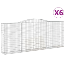 vidaXL 6 db íves horganyzott vas gabion kosár 400x50x160/180 cm (3147039) kerti tárolás