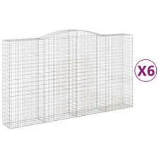 vidaXL 6 db íves horganyzott vas gabion kosár 400x50x220/240 cm (3147078) kerti tárolás